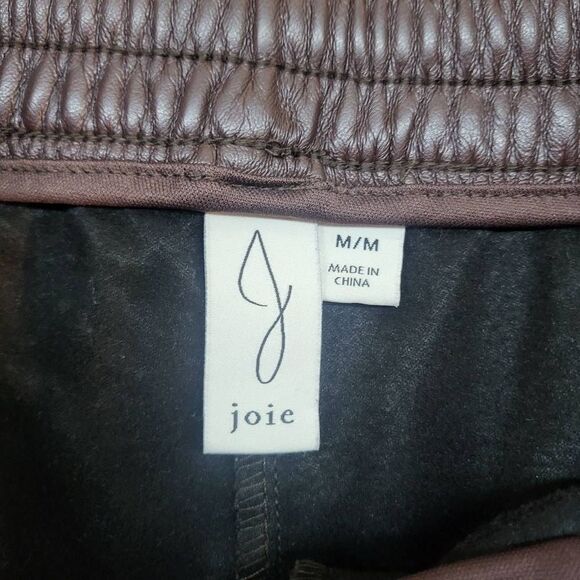 Joie vegan leather straight leg pants with drawstring medium - Picture 8 of 9